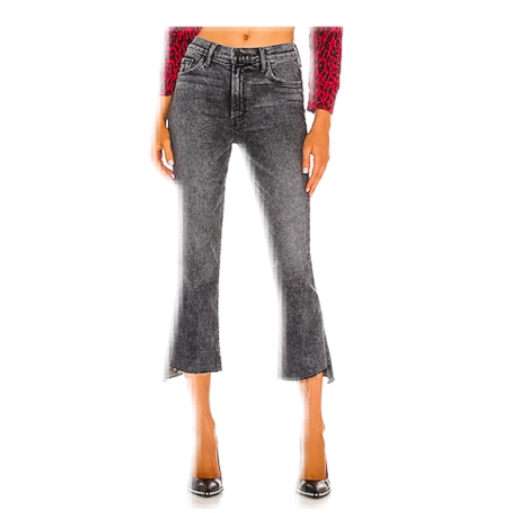 MOTHER Insider Crop Step Fray Train Stops size 31 Lil Mother 24” inseam gray EUC